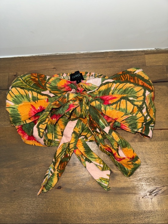 Cynthia Rowley Tops - Cynthia Rowley Collective Tropical Tie-Front Bandeau Top in Yellow, Green & Pink